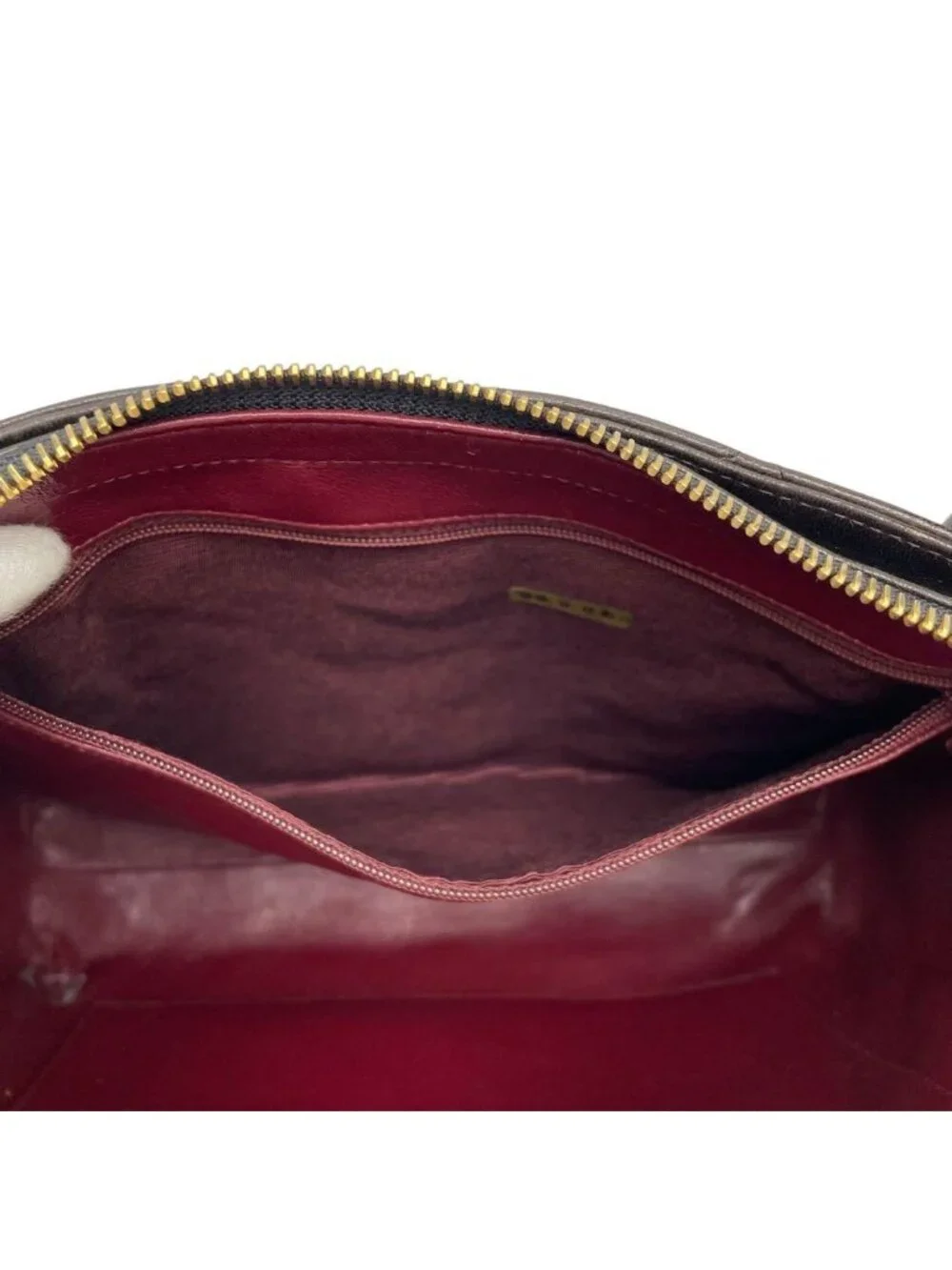 Chanel Lambskin Quilted Hand Bag CC Logo Bicolor